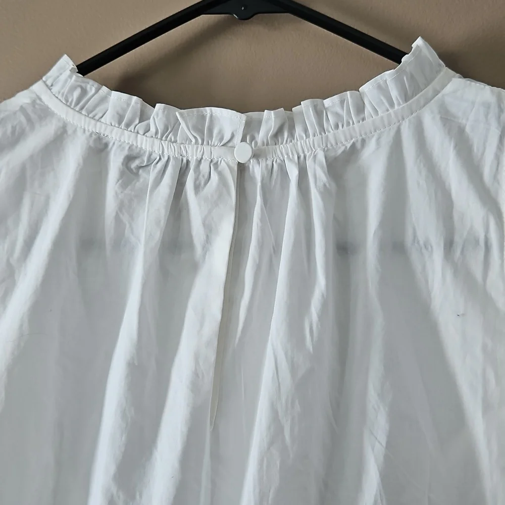 J. Crew White Ruffle Sleeve Dress - Picture 6 of 10